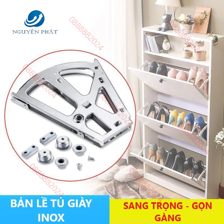 BẢN LỀ TỦ GIÀY INOX - BỘ PHỤ KIỆN CHUYÊN DÙNG LÀM TỦ GIÀY THÔNG MINH INOX ( CÓ HƯỚNG DẪN LẮP ĐẶT )