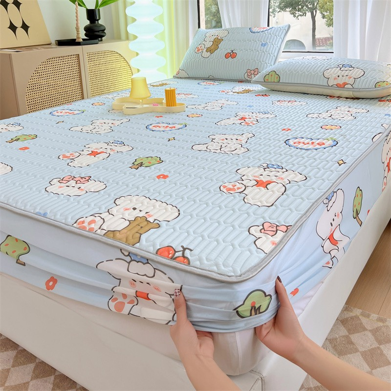 Chiếu Điều Hòa Cao Su Non HINBEDDING Bọc Chun Cao Cấp Dày Dặn Bọc Đệm Tối Đa 35cm Kích Thước 1m6,1m8,2m2