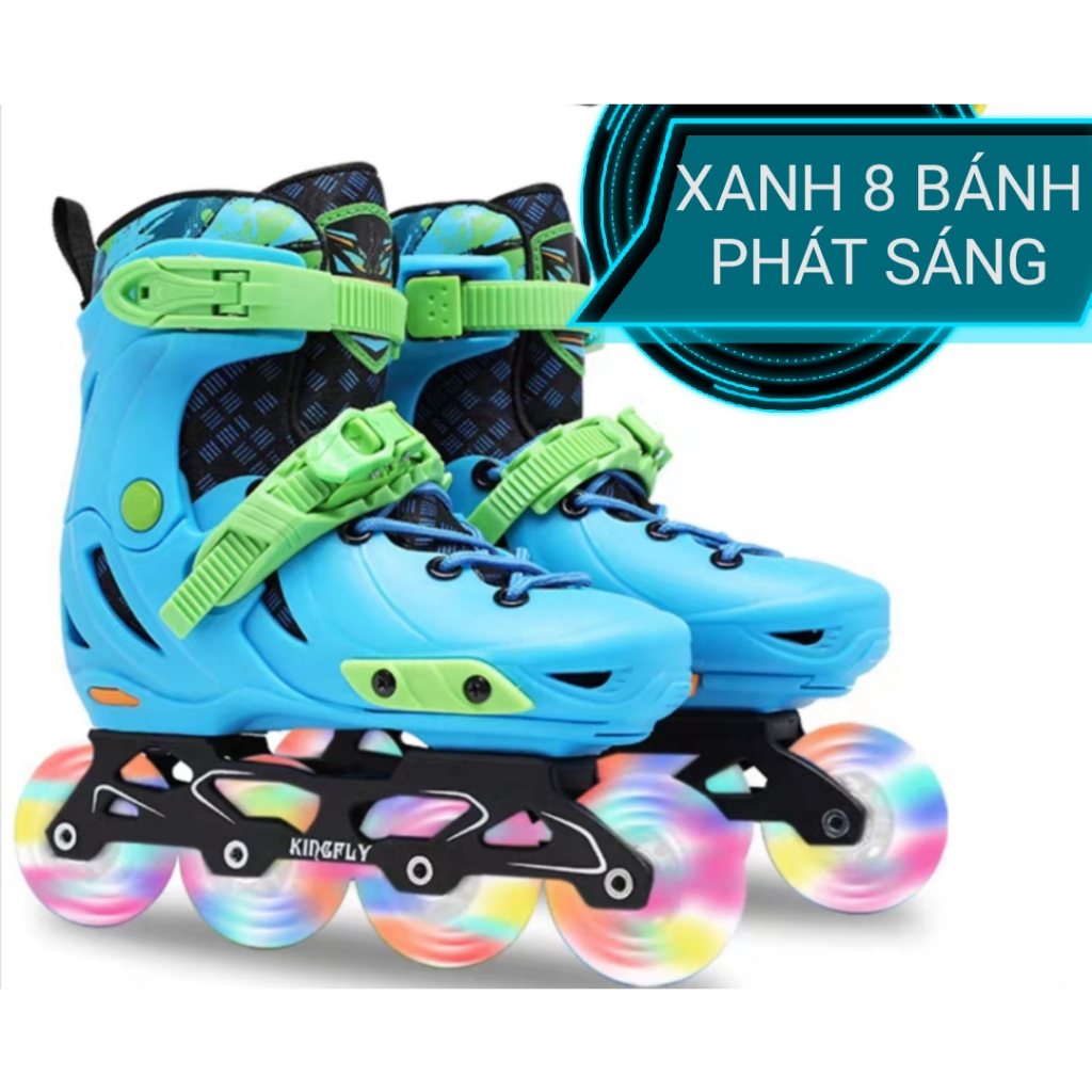 Giày Trượt Patin Trẻ Em KINGFLY W-198 Cao Cấp Cho Bé Màu Hồng Màu Xanh