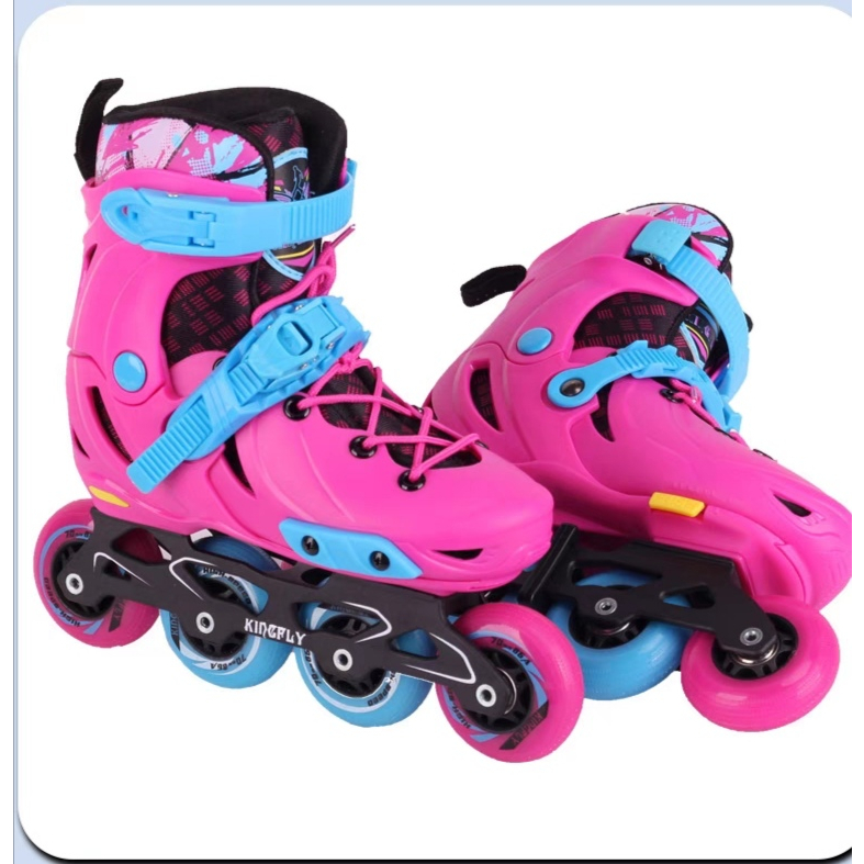 Giày Trượt Patin Trẻ Em KINGFLY W-198 Cao Cấp Cho Bé Màu Hồng Màu Xanh
