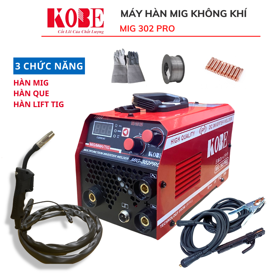 Máy hàn mig KOBE 302 pro 3 chức năng chuyên cho gia đình và thợ mẫu mới nhất 2023