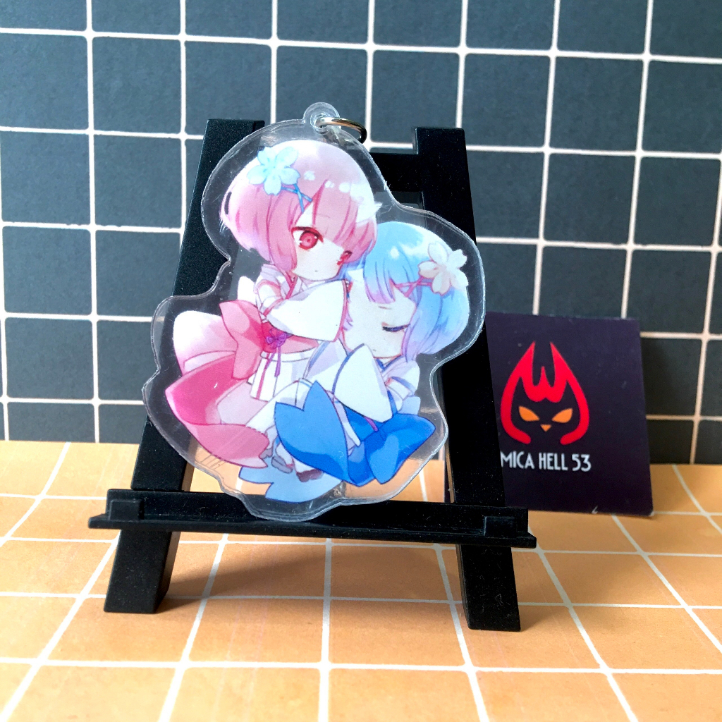 Móc Khóa Anime Girl Rem Ram Acrylic Anime Manga Re:Zero Chibi Dễ Thương
