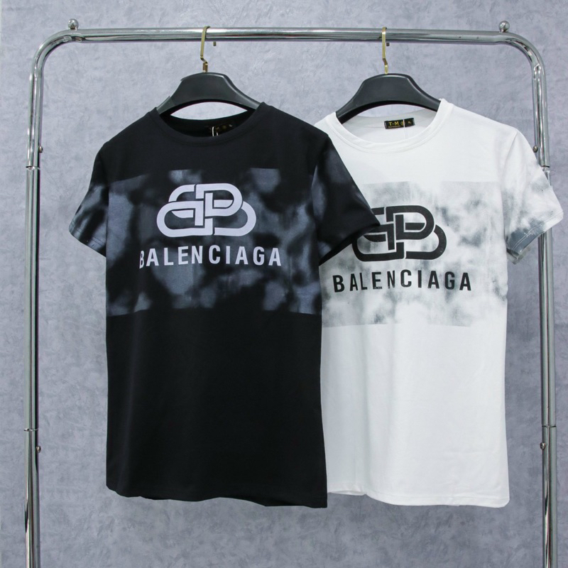 Áo Thun Cotton Nam Nữ Cọc Tay IN CHỮ LOANG KHÓI CTTN