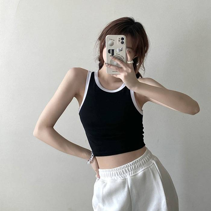 Áo croptop, Áo ba lỗ nữ sát nách vải bozip tăm hàn ôm body, gân mềm mát Vati shop | BigBuy360 - bigbuy360.vn