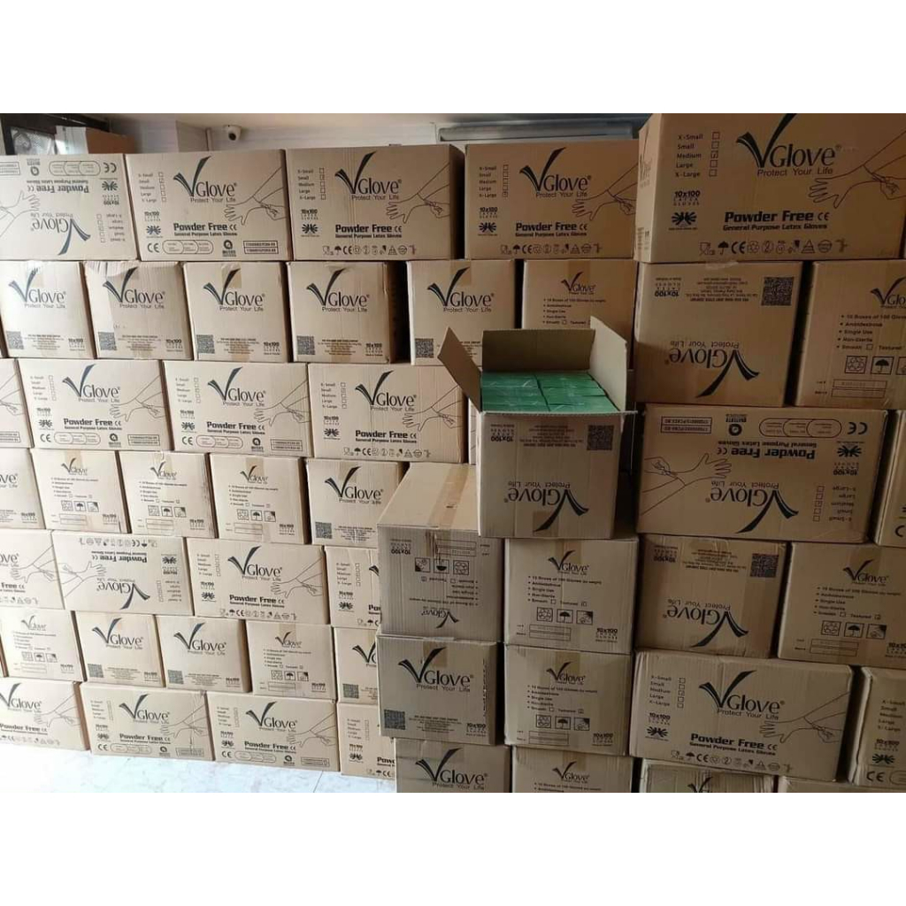 Găng tay y tế không bột vglove, găng tay cao su y tế, bao tay y tế không bột chuyên dùng cho spa, y tế, thẩm mỹ viện