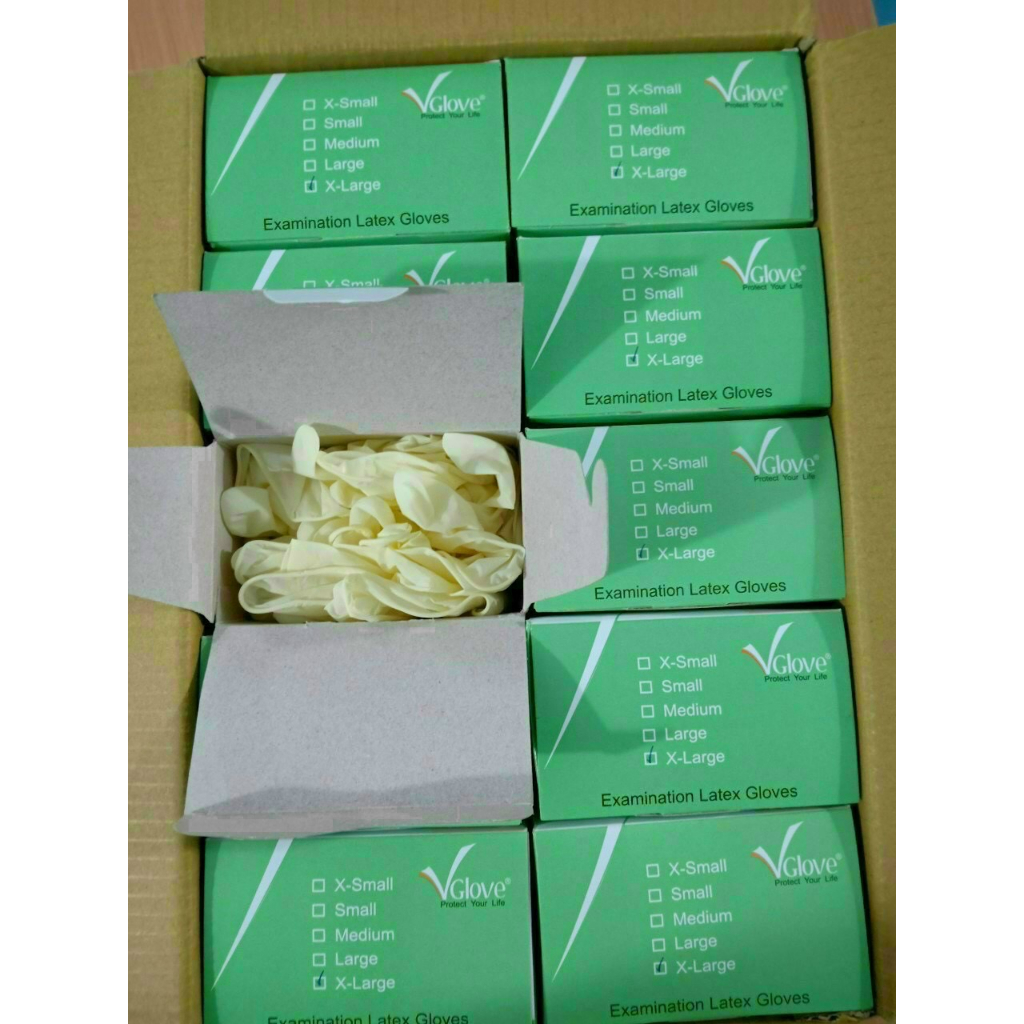 Găng tay y tế không bột vglove, găng tay cao su y tế, bao tay y tế không bột chuyên dùng cho spa, y tế, thẩm mỹ viện