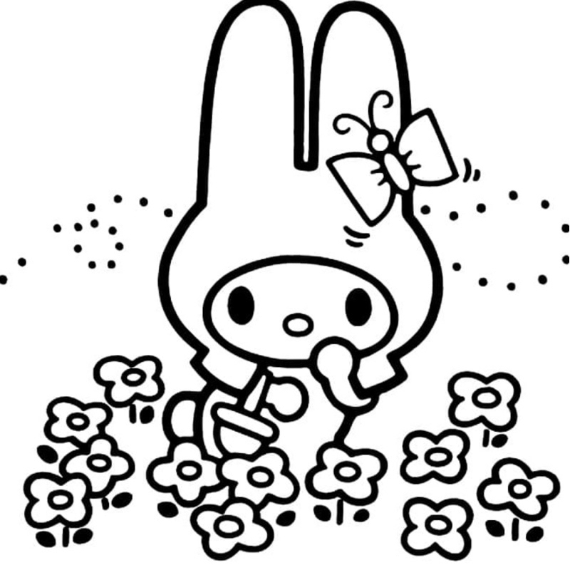 My Melody - Set 10 Tờ Tranh Tô Màu Kích Thước A4 A5 Dành Cho Màu Sáp, Màu Chì - TRANH TÔ MÀU COLOR LAND