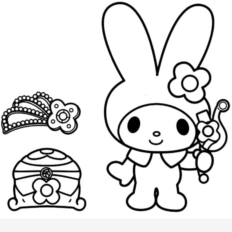 My Melody - Set 10 Tờ Tranh Tô Màu Kích Thước A4 A5 Dành Cho Màu Sáp, Màu Chì - TRANH TÔ MÀU COLOR LAND