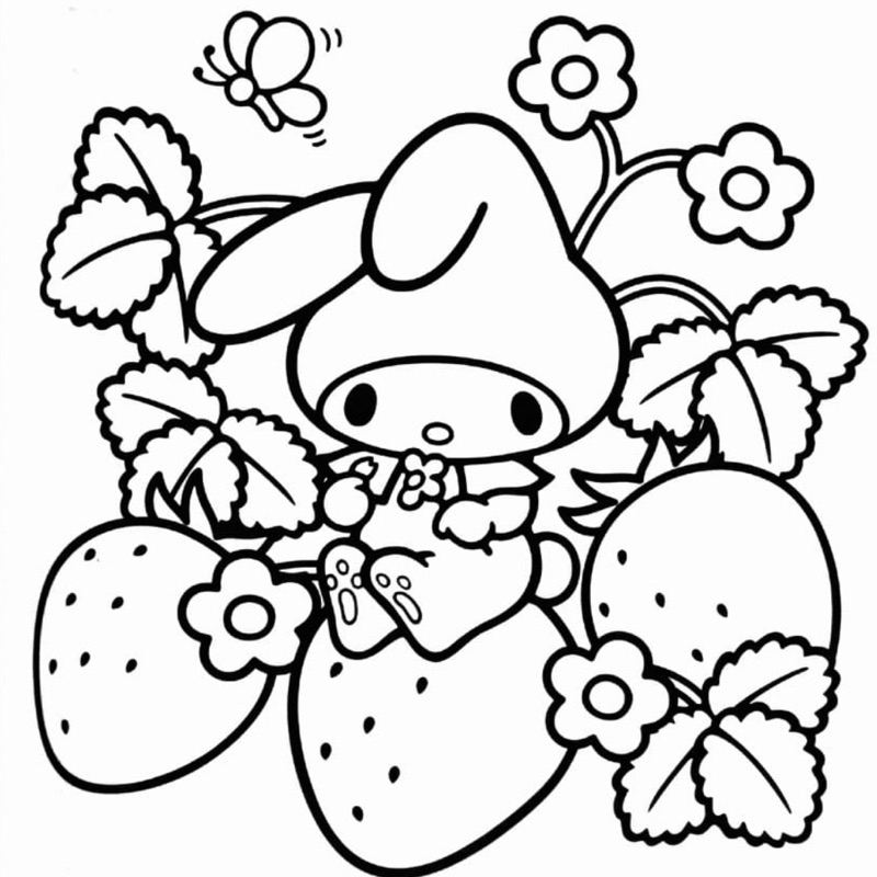 My Melody - Set 10 Tờ Tranh Tô Màu Kích Thước A4 A5 Dành Cho Màu Sáp, Màu Chì - TRANH TÔ MÀU COLOR LAND