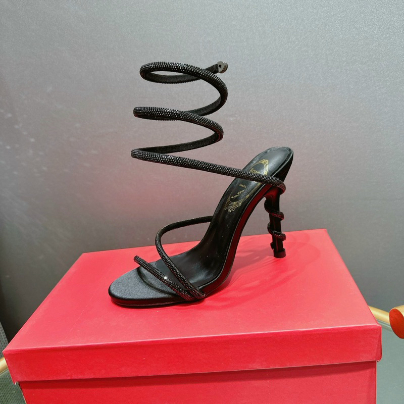 Sandal cao gót quai soắn đính đá - hàng QC cao cấp- kèm video thật