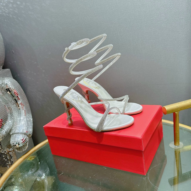 Sandal cao gót quai soắn đính đá - hàng QC cao cấp- kèm video thật