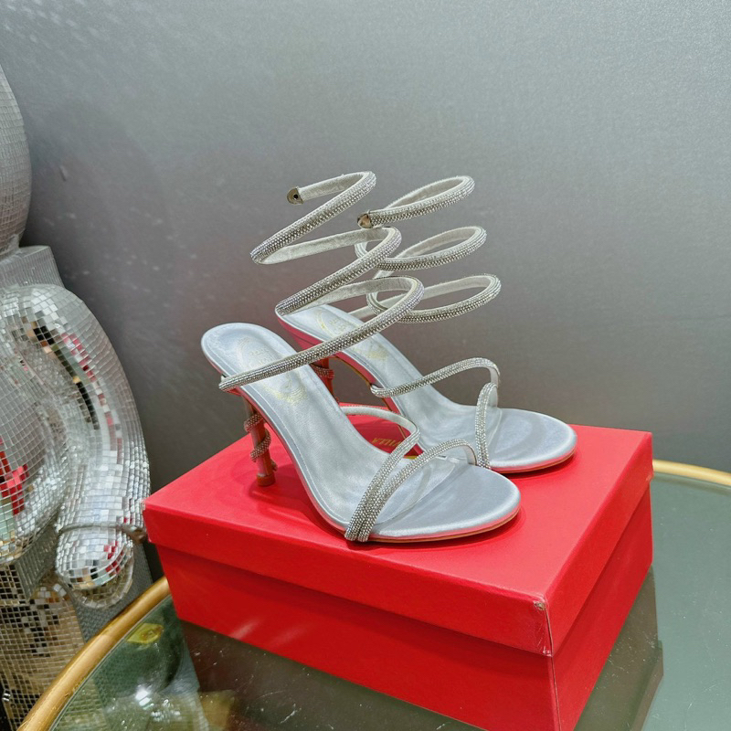 Sandal cao gót quai soắn đính đá - hàng QC cao cấp- kèm video thật