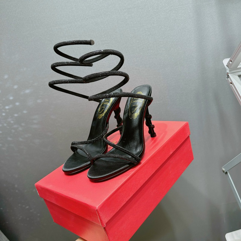 Sandal cao gót quai soắn đính đá - hàng QC cao cấp- kèm video thật