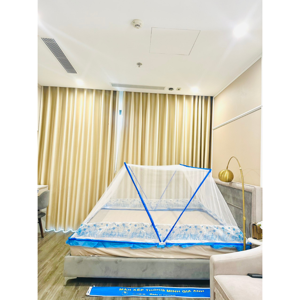 Mùng Chụp Tự Bung Khung Xếp Gấp Gọn Thông Minh - Màn Chống Muỗi Và Các Loại Côn Trùng - Hàng VNXK - Bảo Hành 12 Tháng