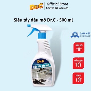 Dung dịch chất tẩy dầu mỡ, tẩy vỉ hút mùi tay bếp ga nước tẩy mỡ tẩy đa năng DR.C 500ml