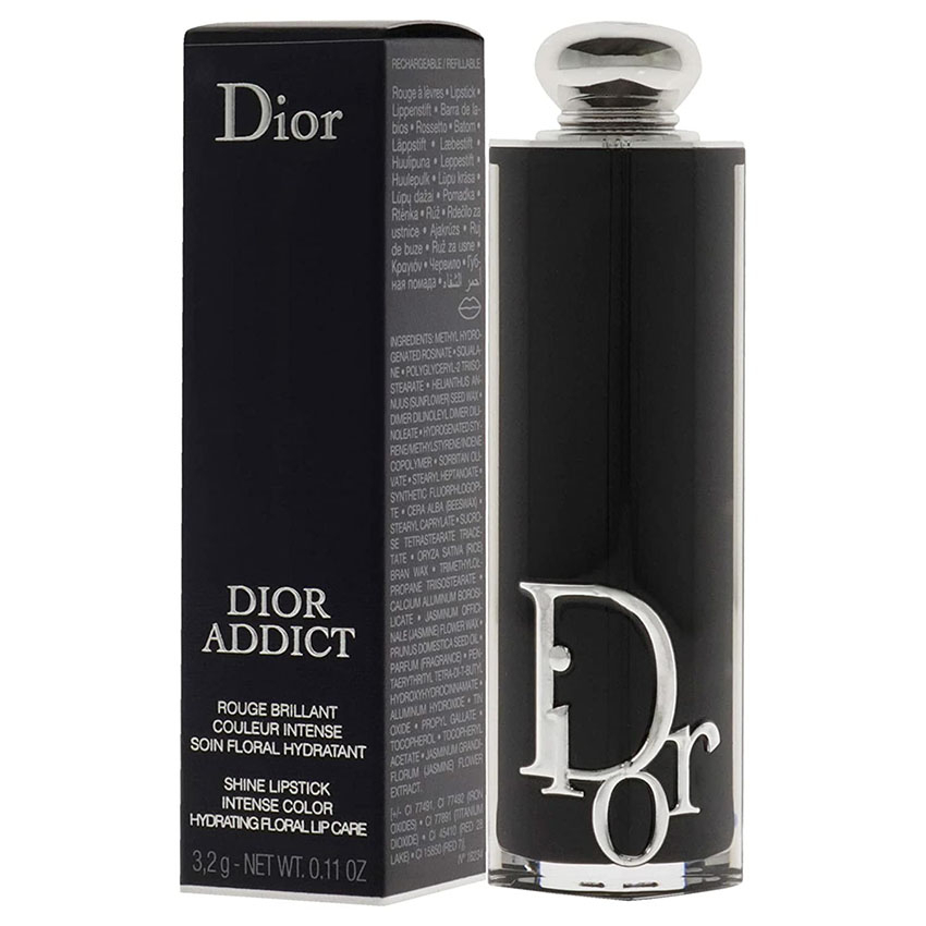 Son Dưỡng Dior 525 Chérie màu hồng đào,Addict Refill,Full Box Túi + Hộp,Độ bám màu lên đến 6 giờ,dưỡng ẩm lên đến 24h.