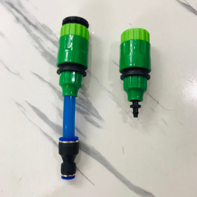 Bộ cút nối nhanh chân ren 21, 25ra ống 6mm,8mm,10mm,12mm,ống mềm 4/7mm