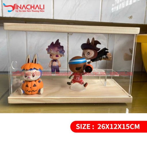Hộp Mica Trưng Bày Mô Hình Anime, Lego, Xe Mô Hình, Đồ Chơi Trong Suốt - Đế Gỗ - Nhiều Tầng - Tặng Kèm LED Trang Trí