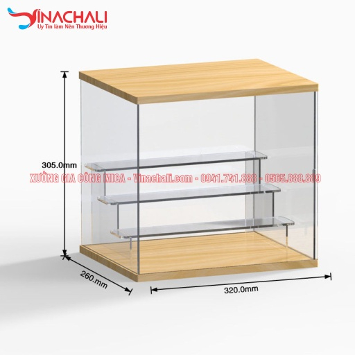 Hộp Mica Trưng Bày Mô Hình Anime, Lego, Xe Mô Hình, Đồ Chơi Trong Suốt - Đế Gỗ - Nhiều Tầng - Tặng Kèm LED Trang Trí