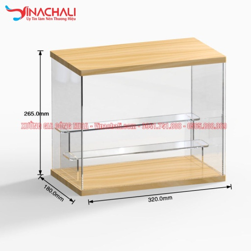 Hộp Mica Trưng Bày Mô Hình Anime, Lego, Xe Mô Hình, Đồ Chơi Trong Suốt - Đế Gỗ - Nhiều Tầng - Tặng Kèm LED Trang Trí