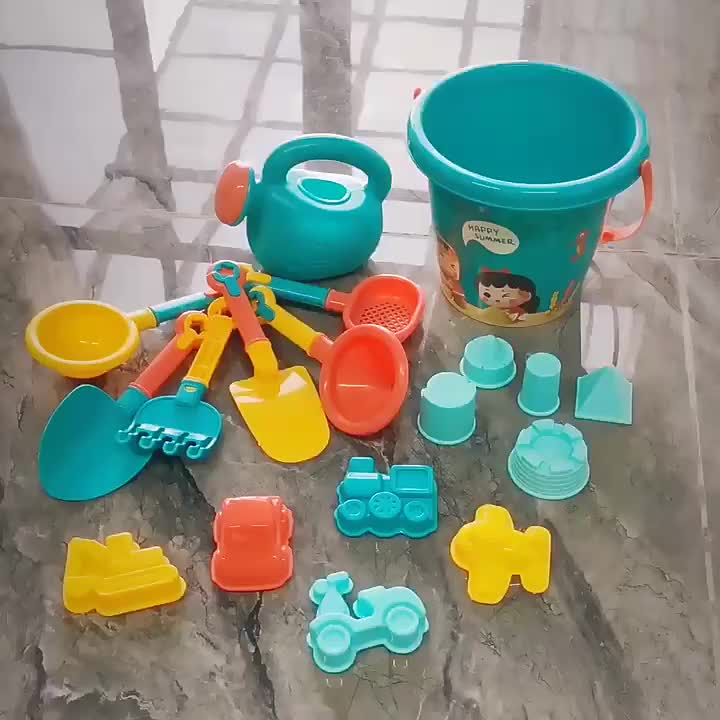 Đồ Chơi Xúc Cát 18 Chi Tiết Kèm Xô, Đồ Chơi Đi Biển Cho Bé Trai, Bé Gái