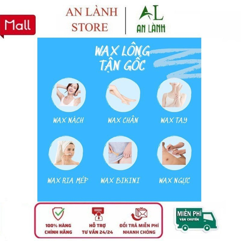 Combo Wax Lông An Lành 350GR + Mỡ Trăn 10ML [Tặng 50 tờ giấy và 2 que wax]