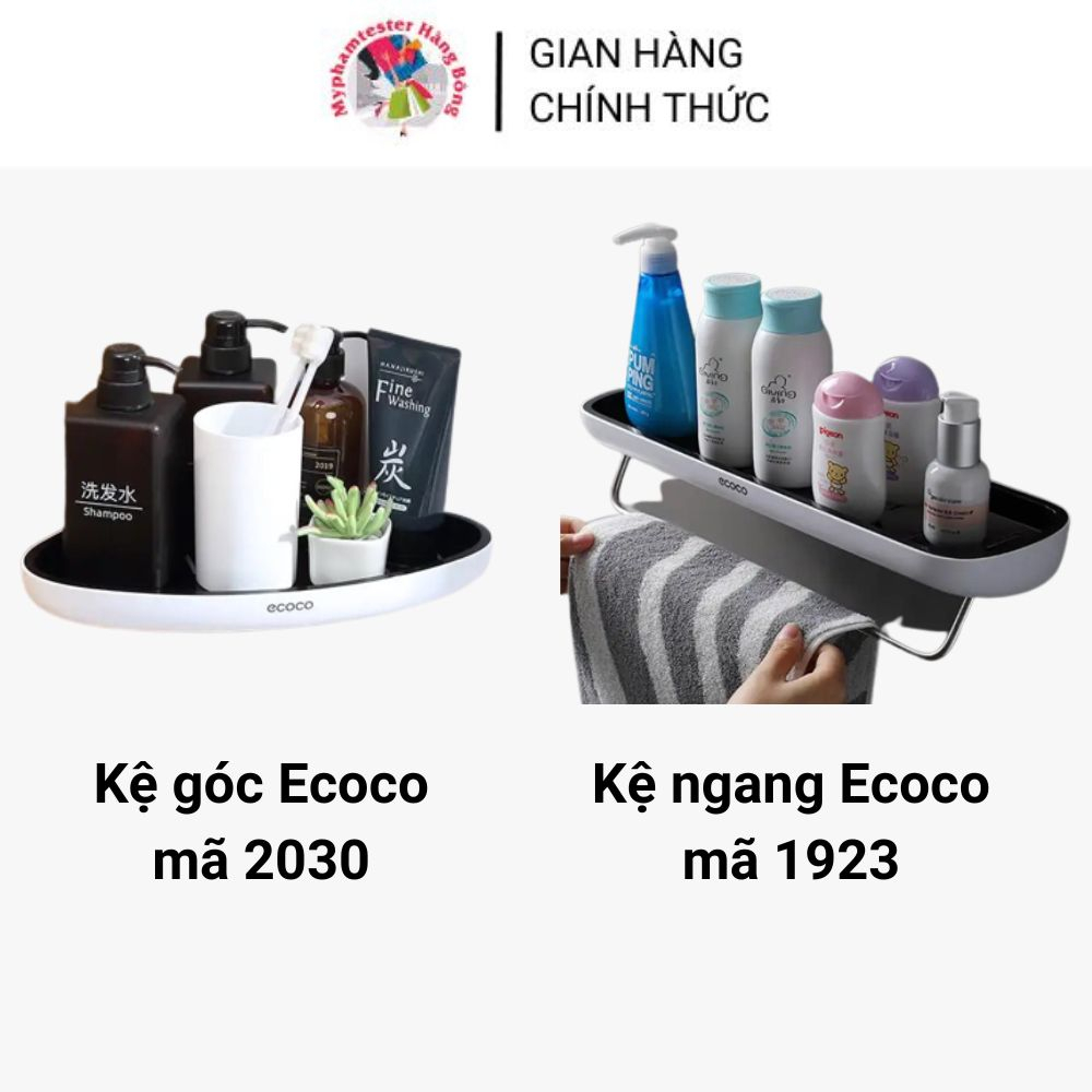 Kệ ngang hoặc kệ góc nhà tắm, nhà bếp Ecoco chính hãng cao cấp, đồ gia dụng thông minh