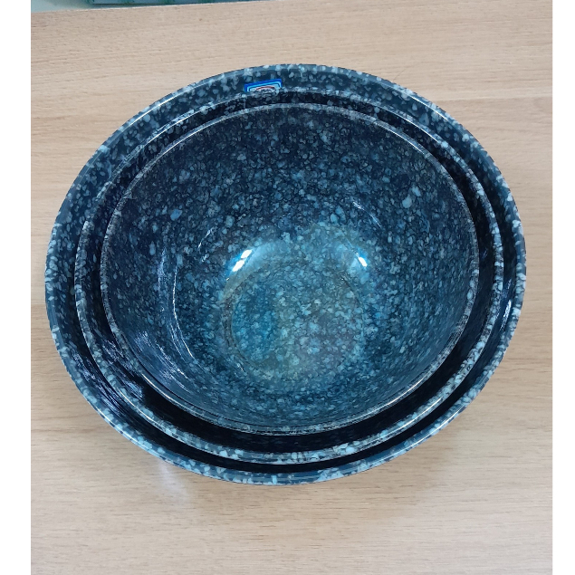 Tô tròn to nhựa Melamine vân đá đen