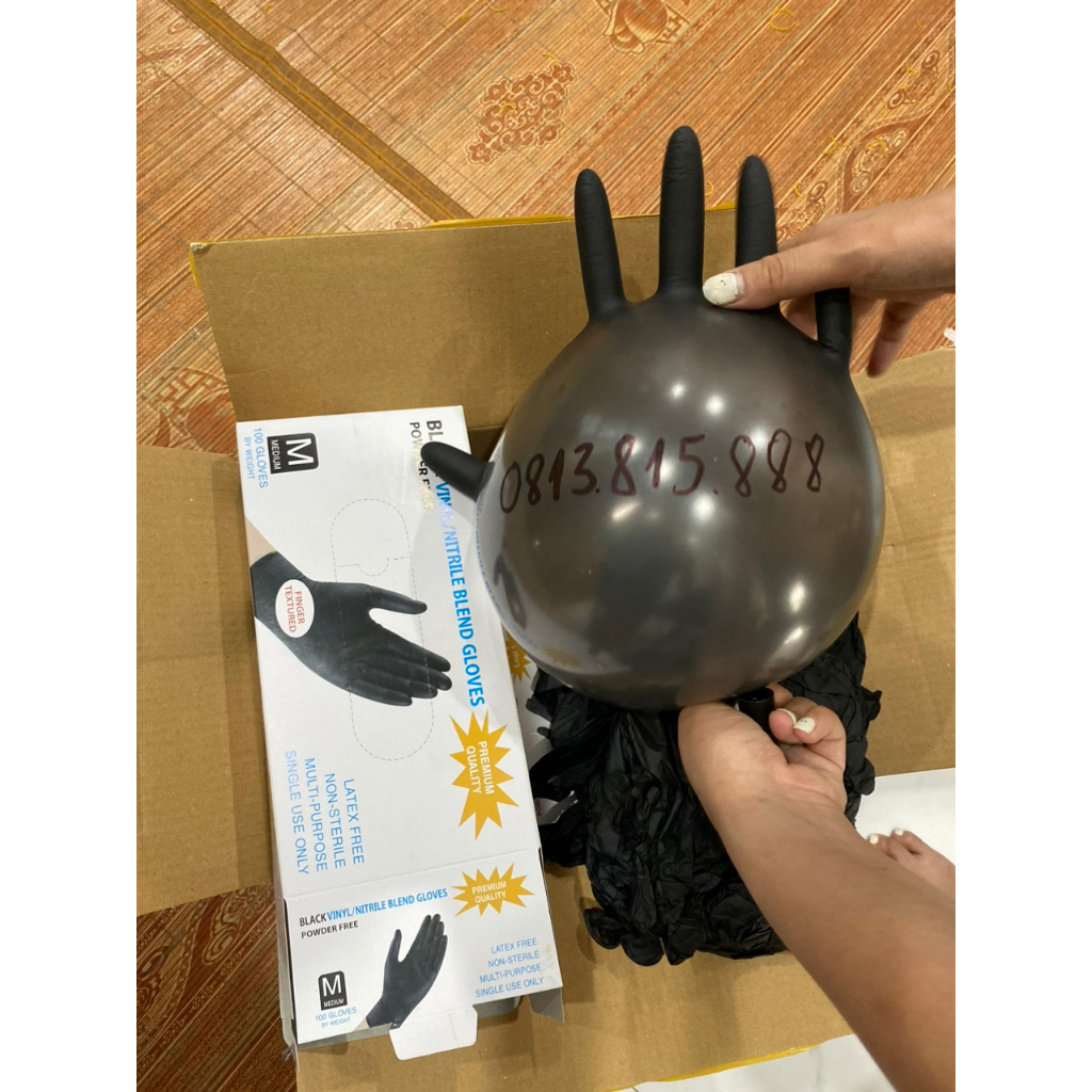 Găng tay y tế đen, găng tay y tế màu đen, găng tay màu đen không bột chuyên dùng cho spa, phun xăm, thẩm mỹ viện