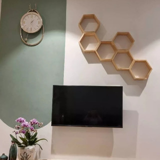 [Giá Xưởng] Kệ Tổ Ong Trang Trí Tường Size Lớn - Kệ Lục Giác Gỗ Thông