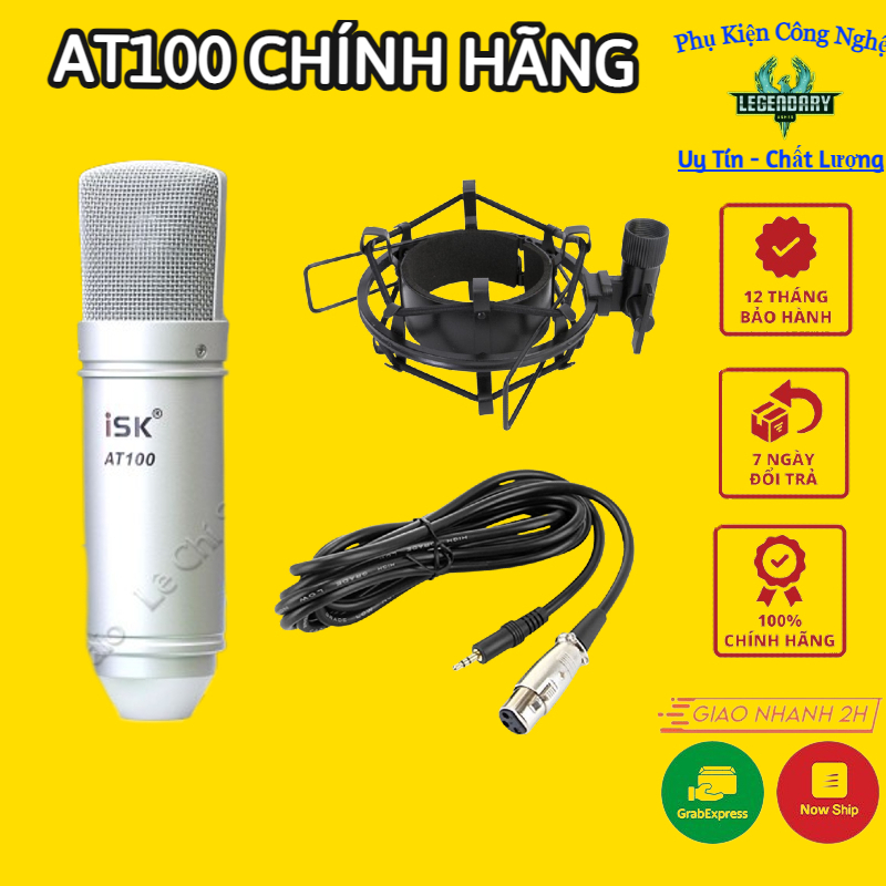 Micro Thu Âm ISK AT100 Hàng Chính Hãng ISK Hát Livestream Thu Âm Chuyên Nghiệp Âm Thanh Sống Động. B