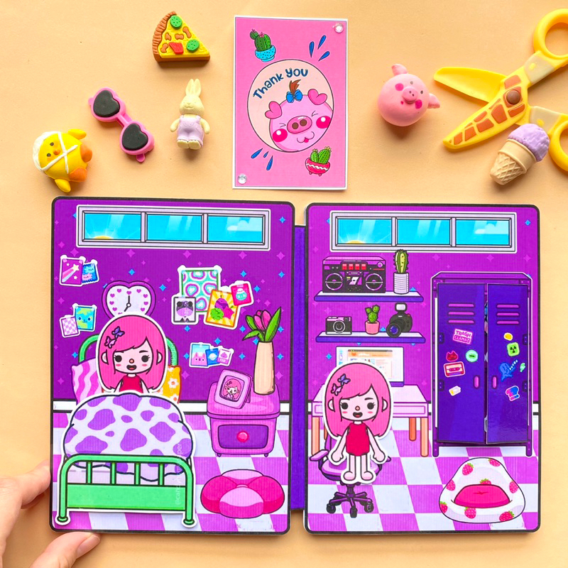 Ngôi Nhà màu tím của Toca Boca - Búp bê giấy