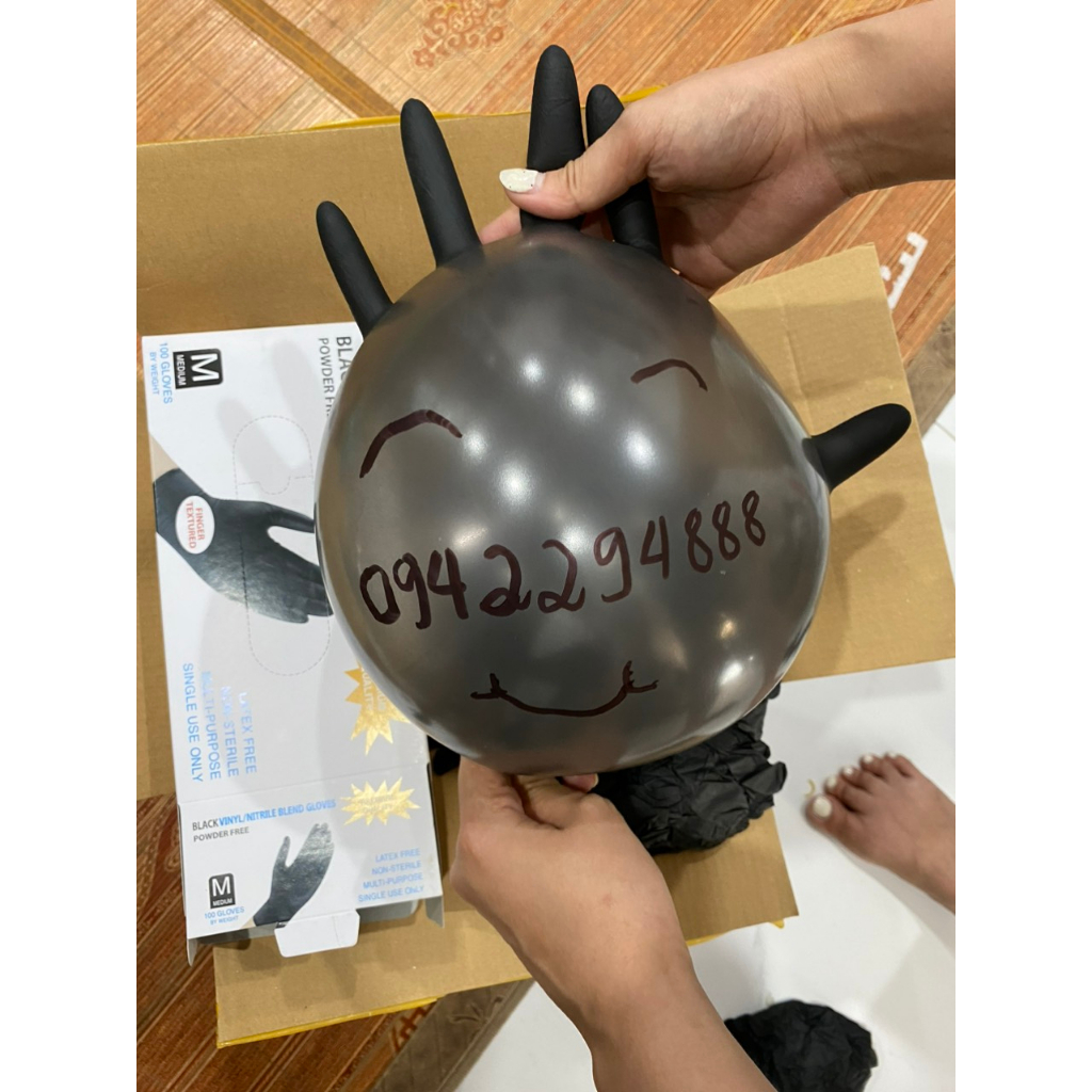 Găng tay y tế đen, găng tay y tế màu đen, găng tay màu đen không bột chuyên dùng cho spa, phun xăm, thẩm mỹ viện