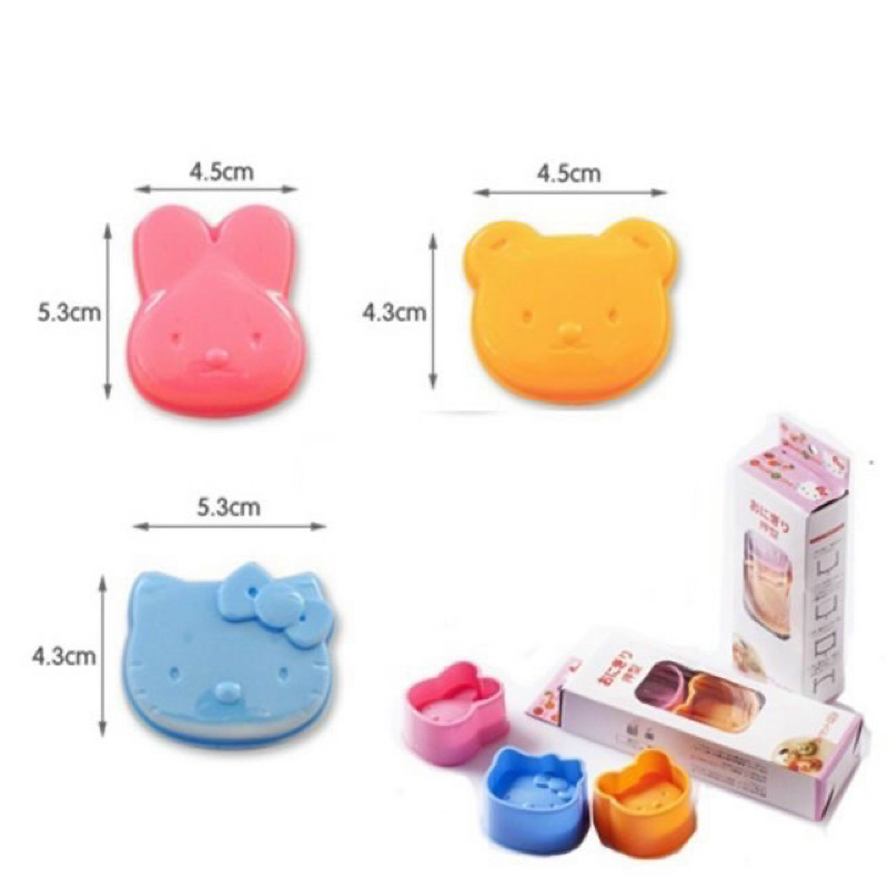 Set 3 món khuôn tạo hình cơm bento cho bé