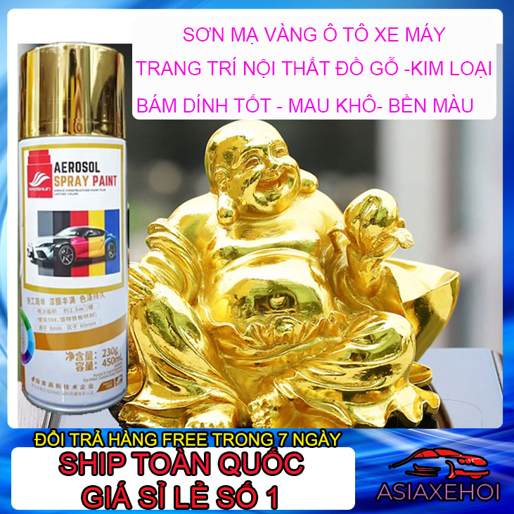 Sơn Xịt Mạ Vàng Ô Tô, Xe Máy - Dát Vàng Nội Thất Sang Trọng - Đổi Màu Đồ Trang Trí - Đủ Màu, Xóa Vết Xước Xe