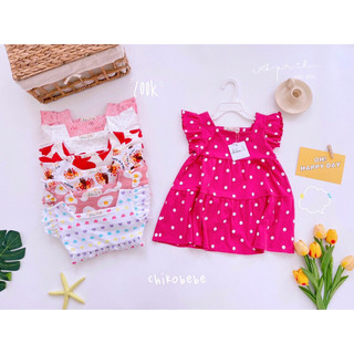 Đầm baby doll bé gái cotton ❤️ freeship ❤️ váy bé gái xuất Nhật chikobebe
