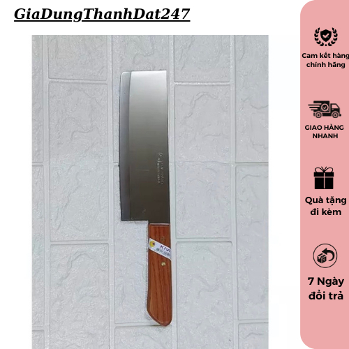 Dao Chặt Thái Lan Kiwi 22, Dao Làm Bếp Thái Bản to, Dao Thái Thịt, Bằm, Chặt, Cán Gỗ - TD5889