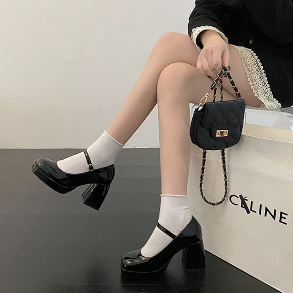 Giày cao gót nữ, giày cao gót Mery Jane phong cách Retro cổ điển cao 9cm hàng Full box cao cấp - CG47