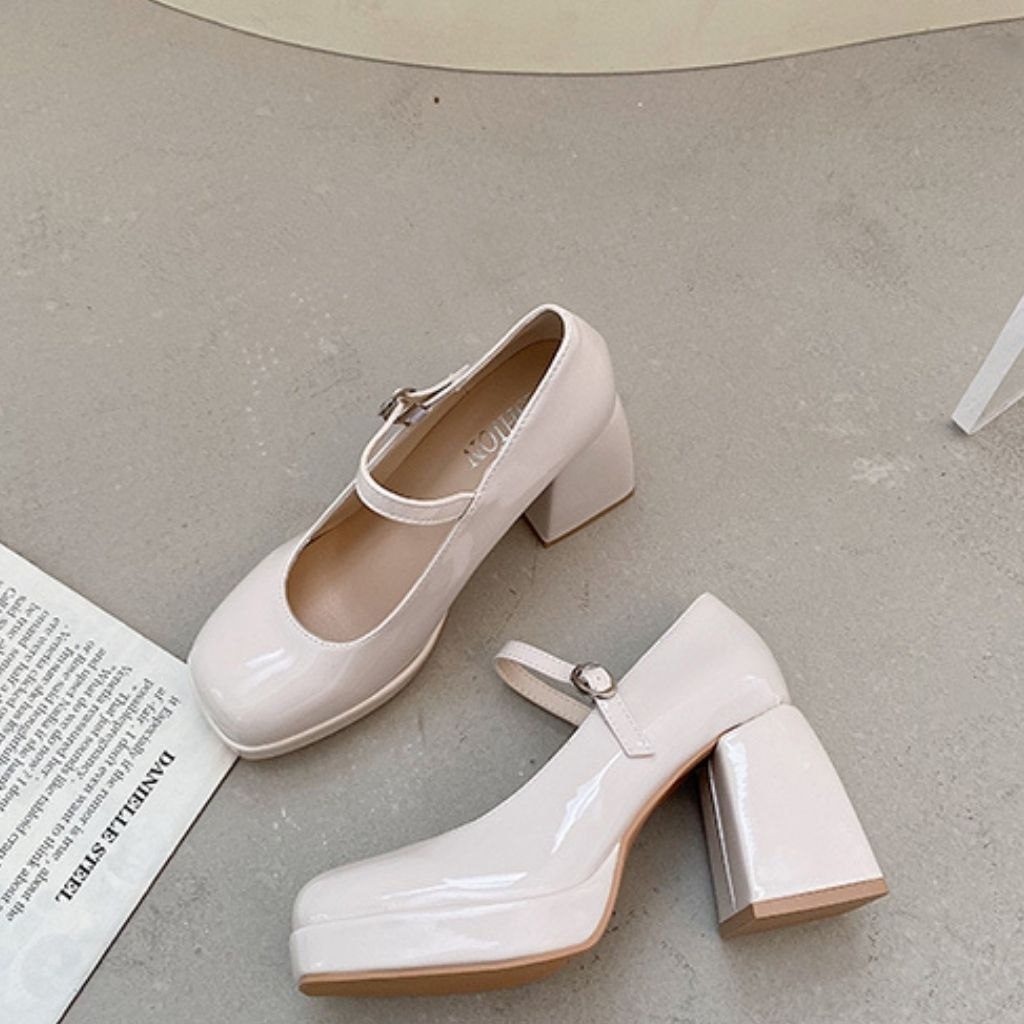 Giày cao gót nữ, giày cao gót Mery Jane phong cách Retro cổ điển cao 9cm hàng Full box cao cấp - CG47