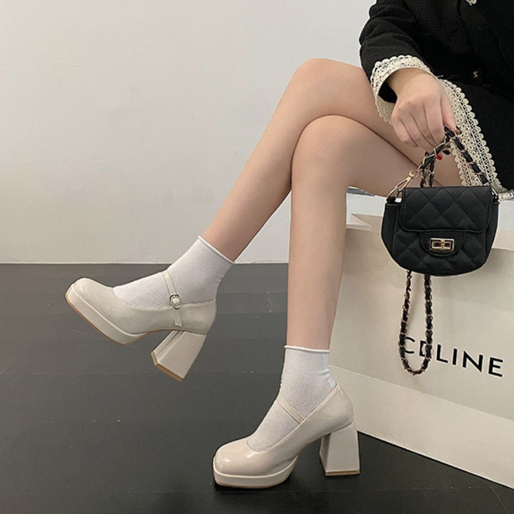 Giày cao gót nữ, giày cao gót Mery Jane phong cách Retro cổ điển cao 9cm hàng Full box cao cấp - CG47