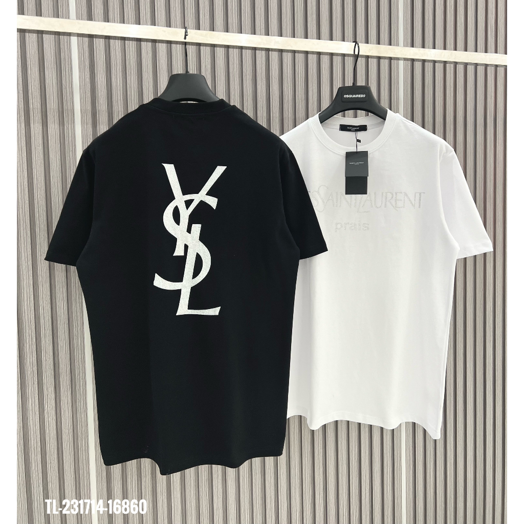 🔥Hot🔥Áo thun Saint Laurent in chữ nhũ thiết kế hot trend Nam nữ New 2023