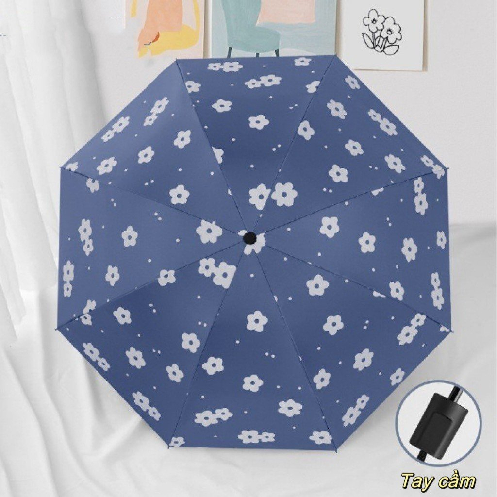 Ô dù đi mưa nắng vải dù du lịch đã ngoại gấp mở gọn gàng màu trơn dễ thương thời trang giá rẻ quà tặng nữ xinh