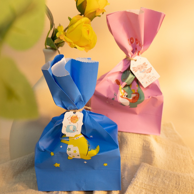 (12x23cm) Túi giấy đựng quà hoạ tiết khủng long dino