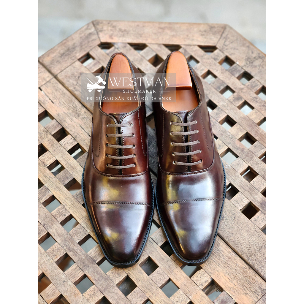 Giày nam Oxford Cap-toe Da Thật W0001CS