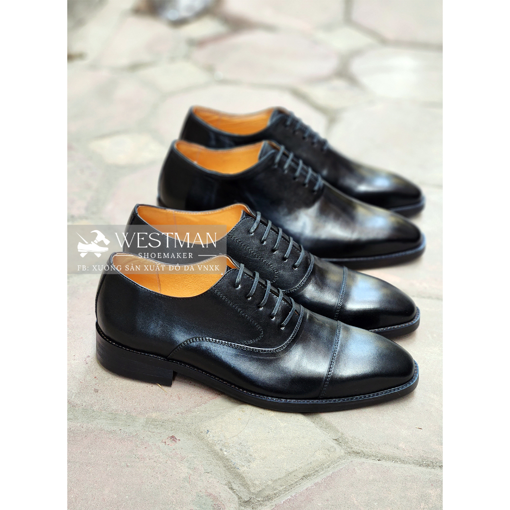 Giày nam Oxford Cap-toe Da Thật W0001CS