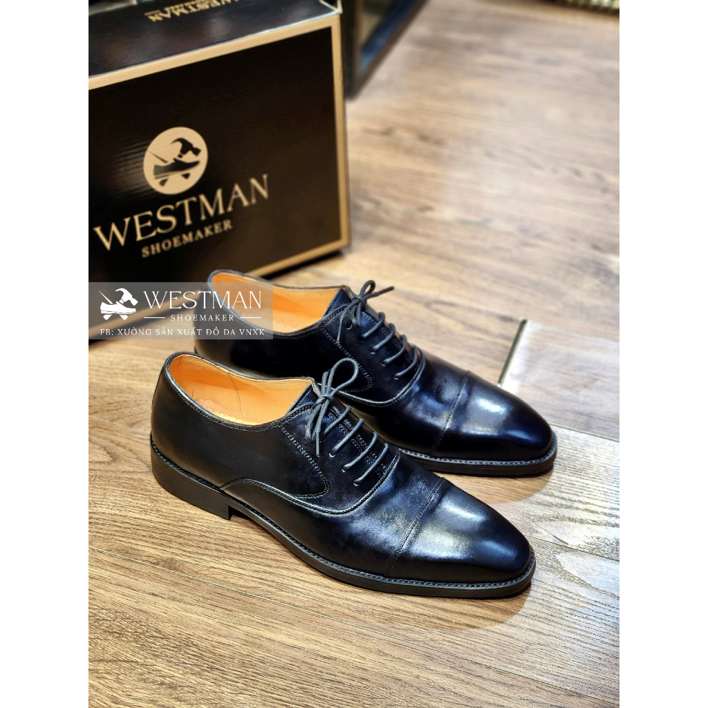 Giày nam Oxford Cap-toe Da Thật W0001CS
