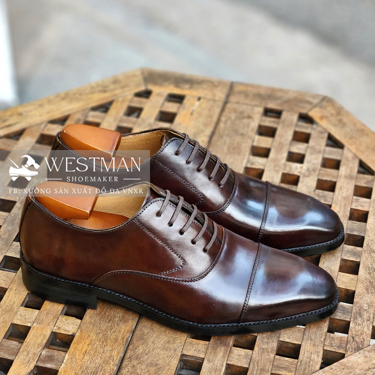 Giày nam Oxford Cap-toe Da Thật W0001CS