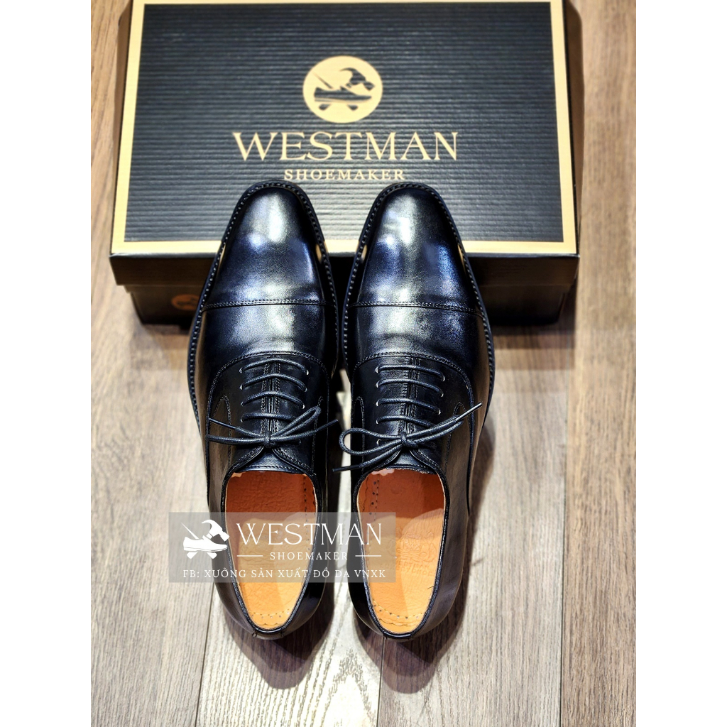 Giày nam Oxford Cap-toe Da Thật W0001CS
