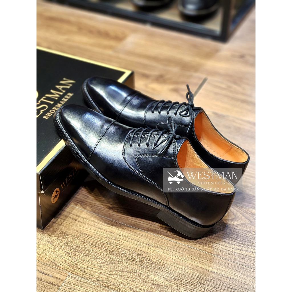 Giày nam Oxford Cap-toe Da Thật W0001CS