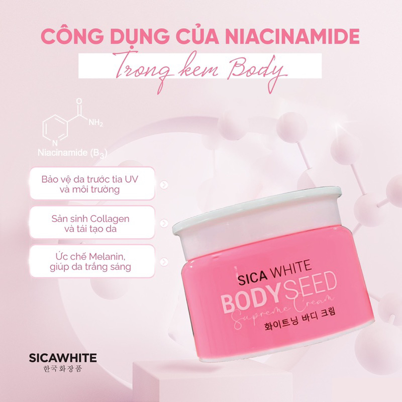 Kem Body Mầm Ý Dĩ SICAWHITE, Siêu Trắng, Thách Thức Mọi Làn Da